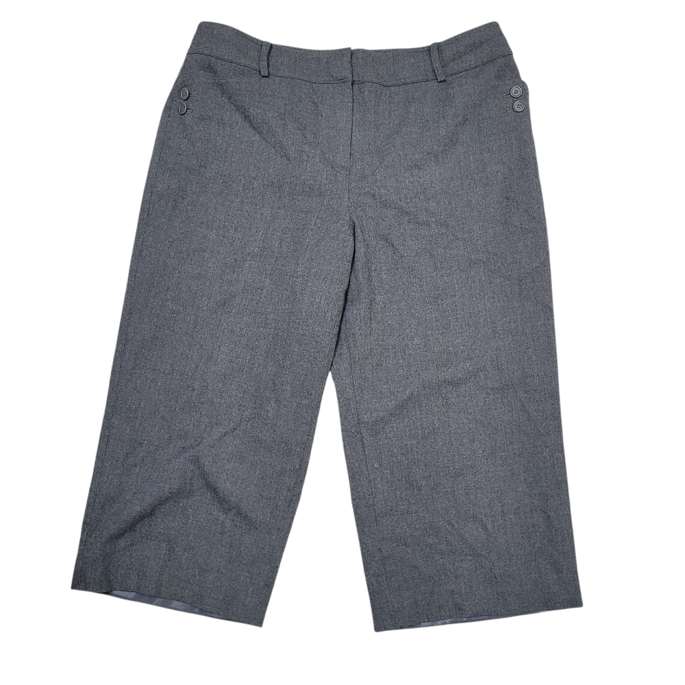 Talbots Petites Women's Wool Cropped Trousers Grey Size 14 Vintage 90s Polished